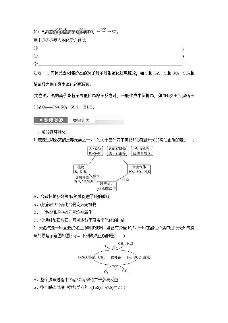 2024年高考化学一轮复习（新高考版） 第5章 第24讲　硫及其化合物的相互转化 练习课件02