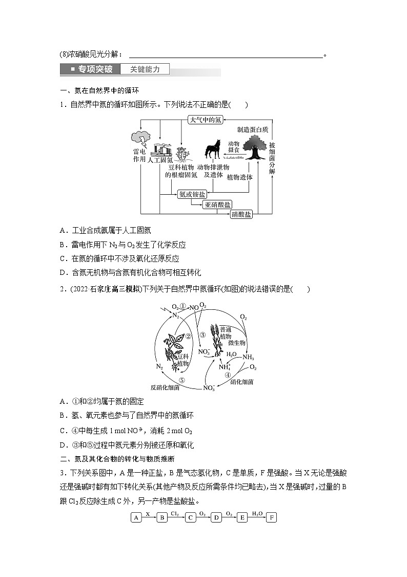 2024年高考化学一轮复习（新高考版） 第5章 第27讲　氮及其化合物的转化关系 练习课件02