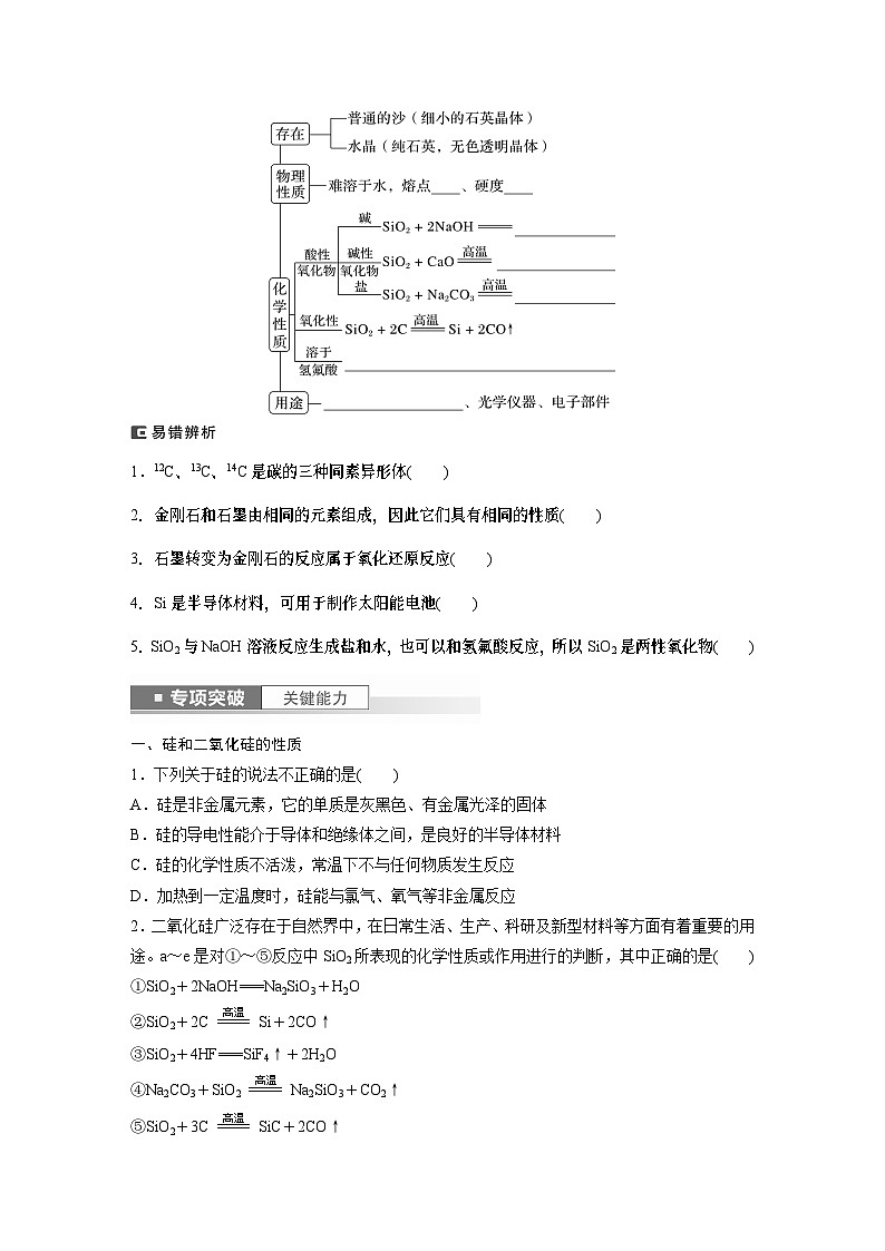 2024年高考化学一轮复习（新高考版） 第5章 第28讲　硅　无机非金属材料 练习课件02