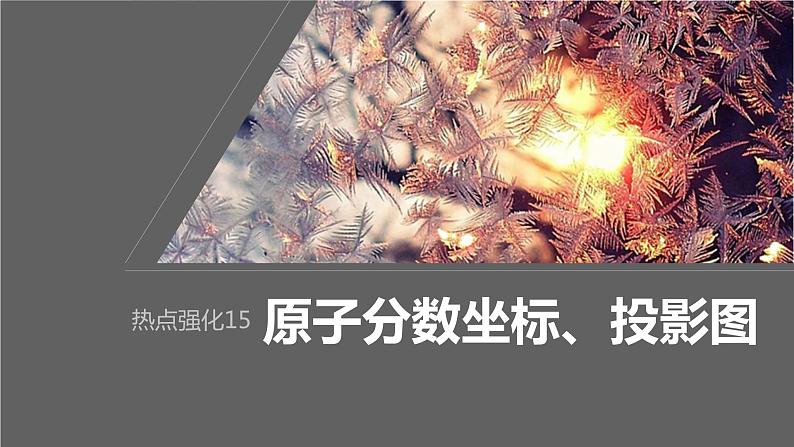 2024年高考化学一轮复习（新高考版） 第6章 热点强化15　原子分数坐标、投影图第1页