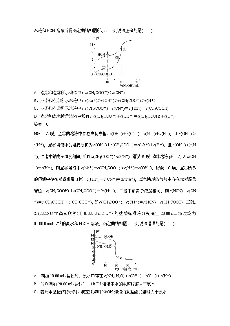 2024年高考化学一轮复习（新高考版） 第9章 第56讲　反应过程中溶液粒子浓度变化的图像分析第2页