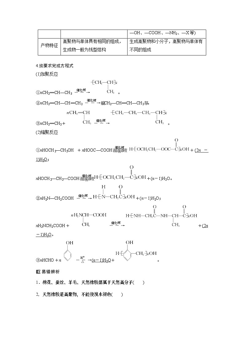 2024年高考化学一轮复习（新高考版） 第10章 第66讲　合成高分子　有机合成路线设计 练习课件02