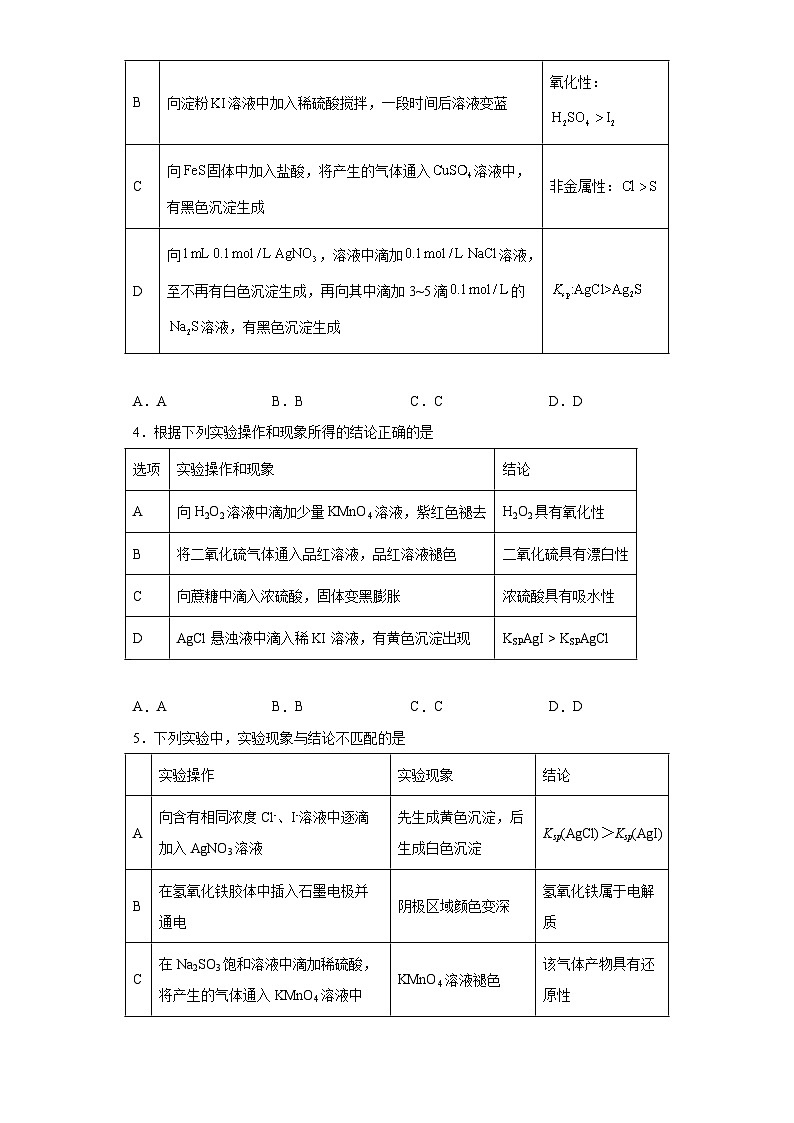 2024届高三化学一轮复习（小题训练）--沉淀溶解平衡的应用第2页