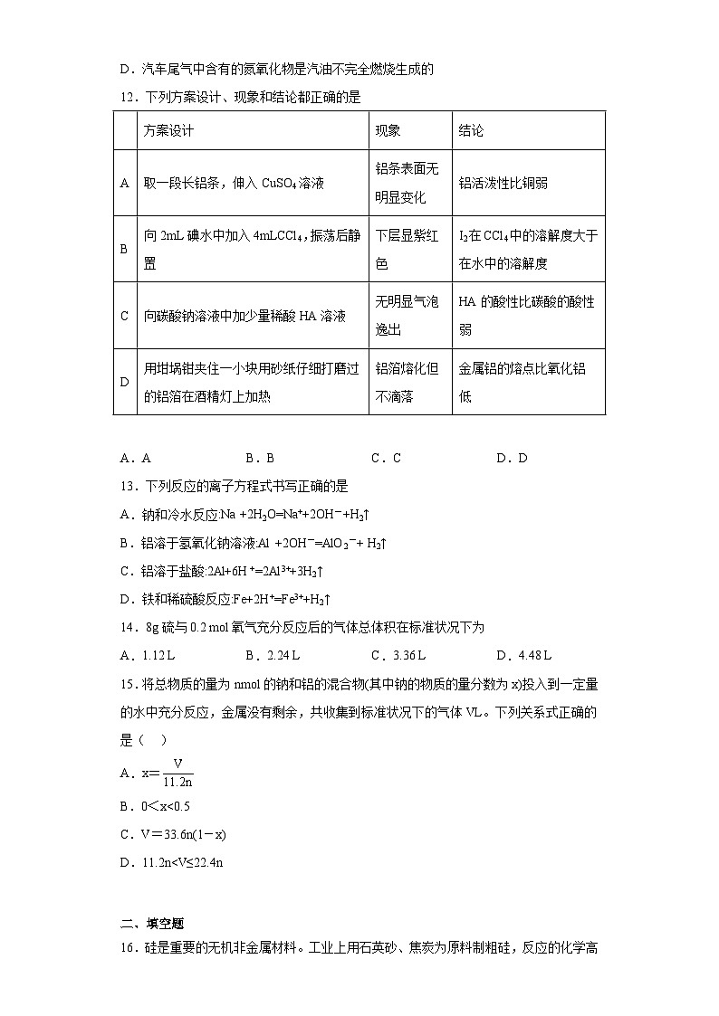 2024届高三化学一轮复习（小题训练）--金属材料03