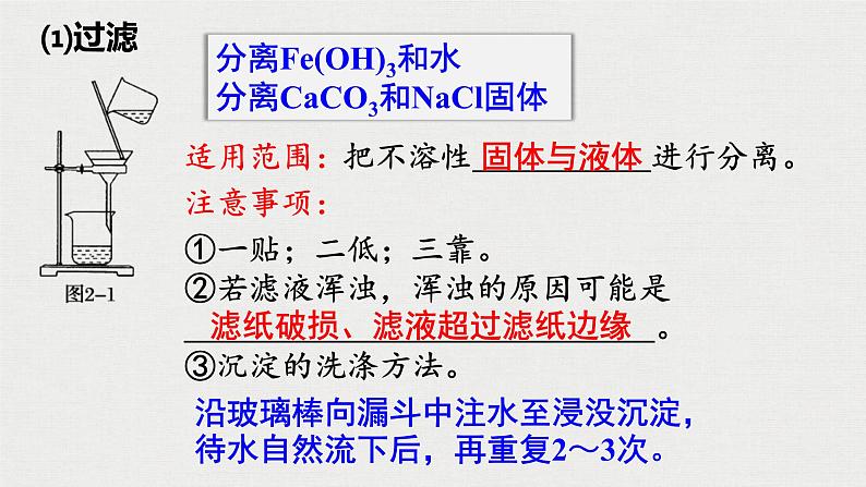 2023年高考化学一轮复习物质的分离和提纯课件05