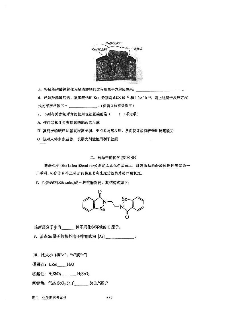 上海市华东师大二附中2022-2023学年高二下学期期末考试化学试题第2页