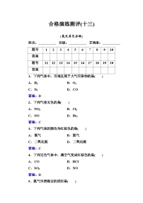 2023年人教版新教材安徽省高中化学学业水平考试复习测评(十三)氮及其化合物