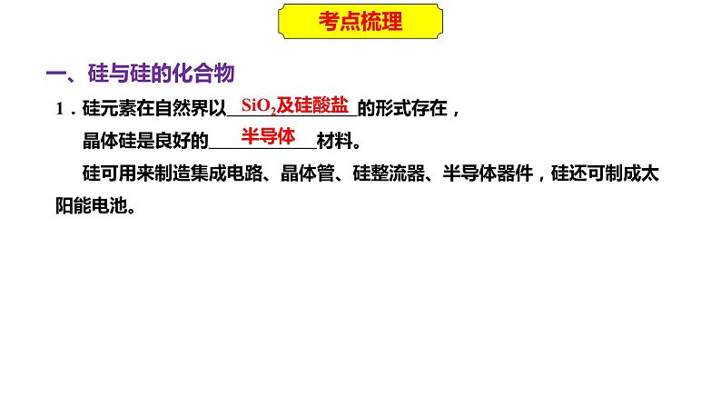 2023年人教版新教材安徽省高中化学学业水平考试复习第四单元  非金属及其化合物 课件第3页