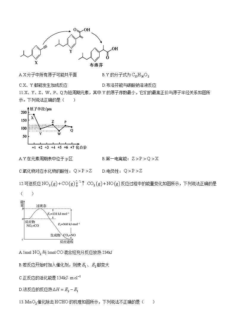 广东省惠州市2024届高三第一次调研考试化学试题03