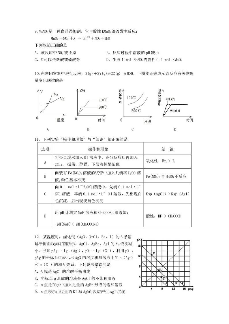2017年安徽省合肥市高三一模化学试题与答案03