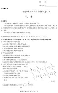 湖南师范大学附属中学2023届高三下学期三模化学试题PDF版含答案