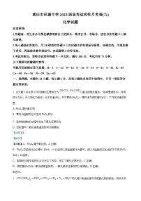 重庆市巴蜀中学2023届高三化学下学期适应性月考卷（九）试题（Word版附解析）