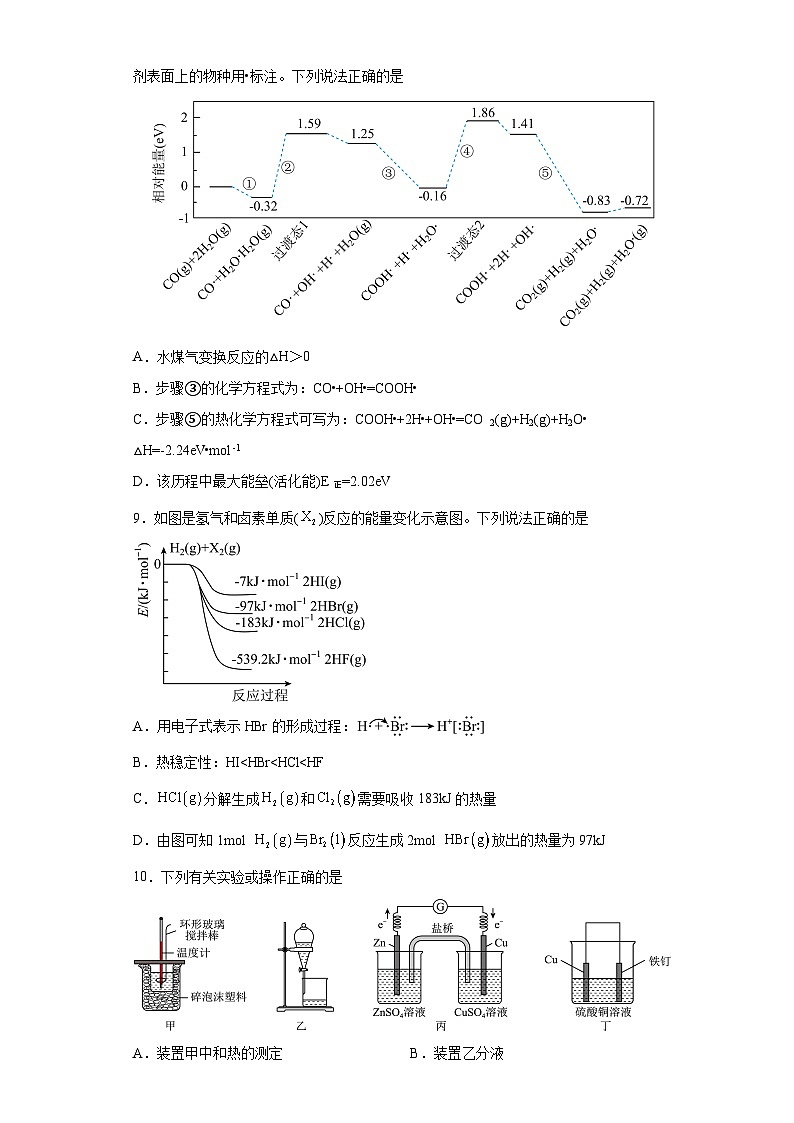 2024届高三化学高考备考一轮复习训练--化学反应的热效应第3页