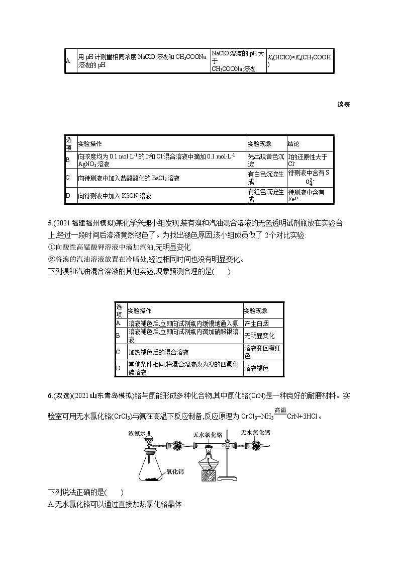 2023二轮复习专项练习（化学）专题突破练十一　化学实验(A)第2页