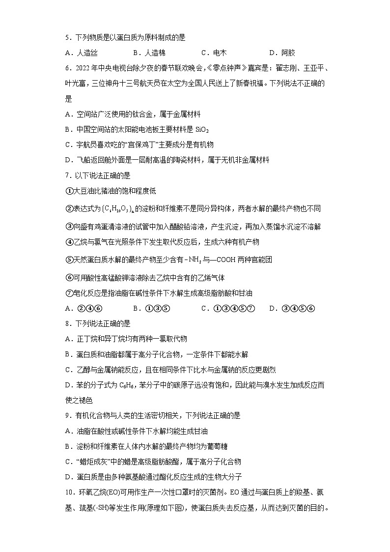 2024届高三化学一轮复习培优-蛋白质训练第2页