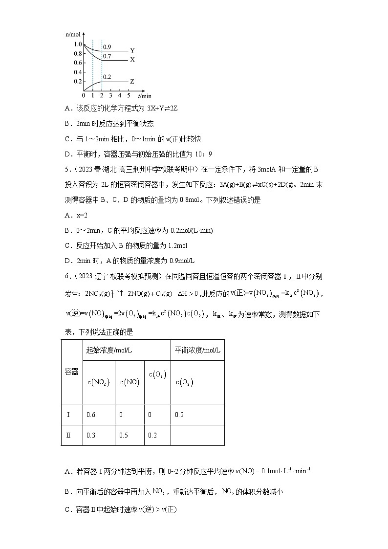 2024届高三化学一轮专题训练：化学反应速率第2页