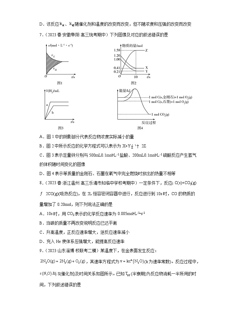 2024届高三化学一轮专题训练：化学反应速率第3页