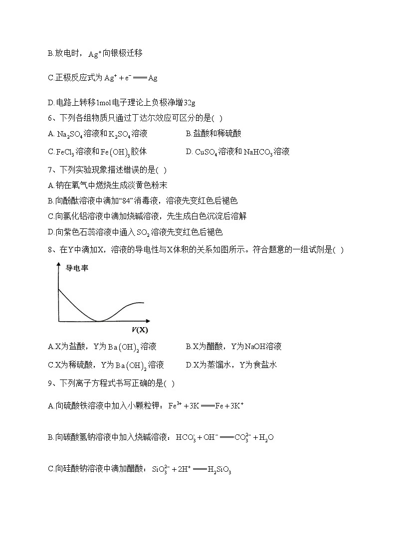 湖北省普通高中2022-2023学年高一下学期学业水平合格性考试模拟（四）化学试卷（含答案）02