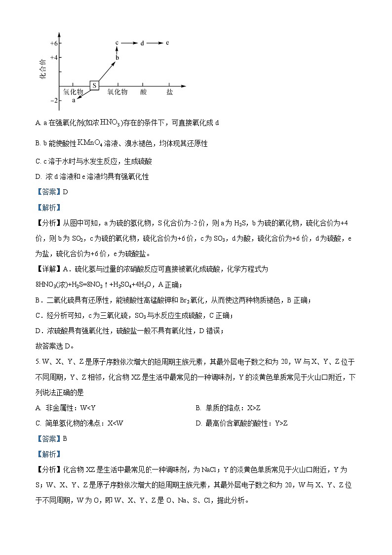 四川省宜宾市第四中学2022-2023学年高二化学下学期6月期末试题（Word版附解析）03