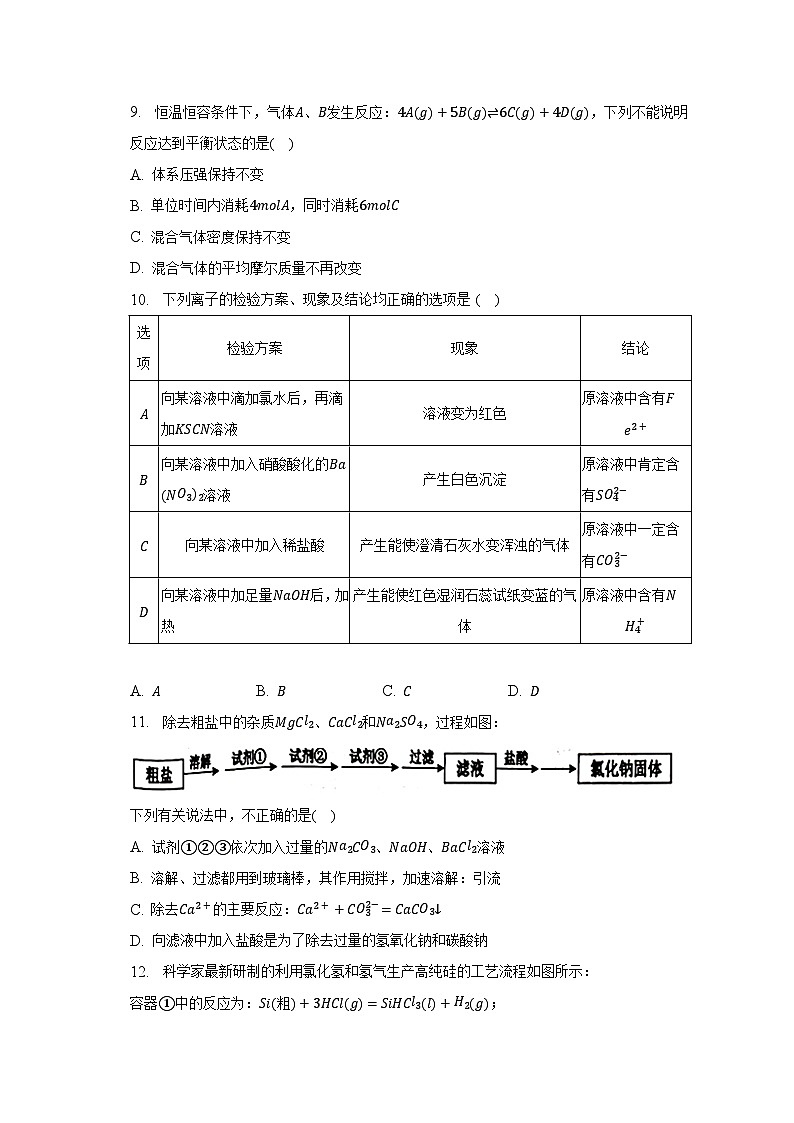 2022-2023学年重庆市渝东九校联盟高一（下）期中化学试卷（含解析）第3页