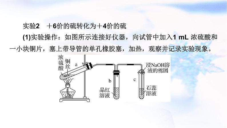 人教版高中化学必修第二册实验活动5不同价态含硫物质的转化教学课件05