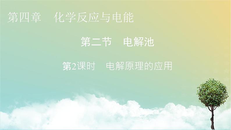 人教版高中化学选择性必修1第4章第2节第2课时电解原理的应用教学课件第1页