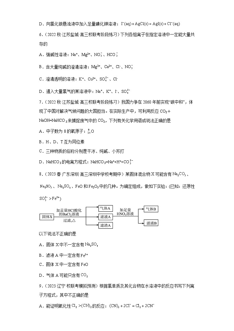 2024届高三新高考化学大一轮专题练习  离子反应第2页