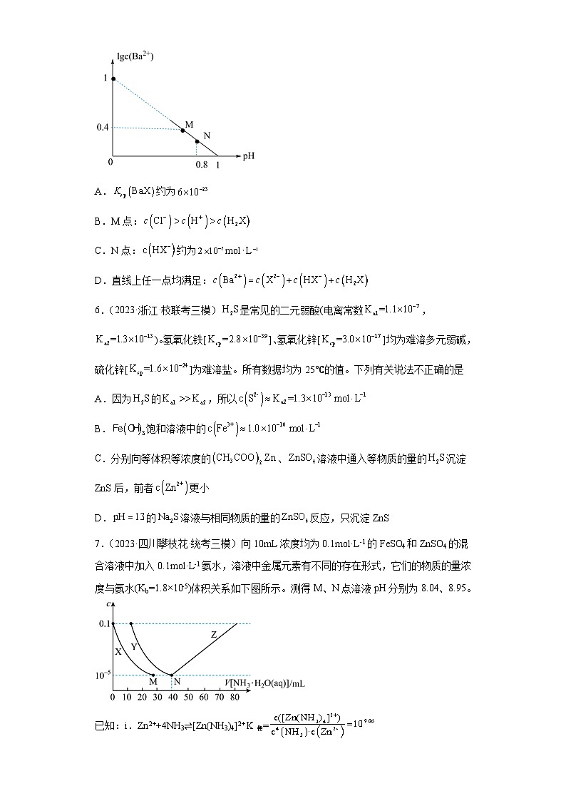 2024届高三新高考化学大一轮专题练习：沉淀溶解平衡第3页
