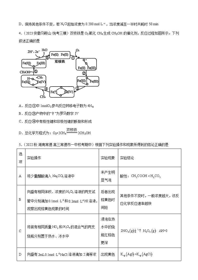 2024届高三新高考化学大一轮专题练习：影响化学反应速率的因素第2页
