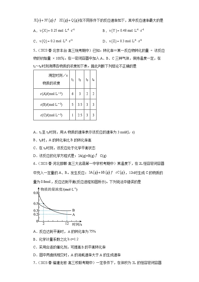 2024届高三新高考化学大一轮专题练习—化学反应速率第2页
