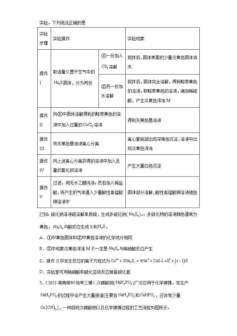 2024届高三新高考化学大一轮专题练习—离子反应第2页