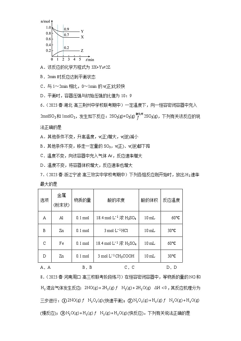2024届高三新高考化学大一轮专题训练：化学反应速率第3页
