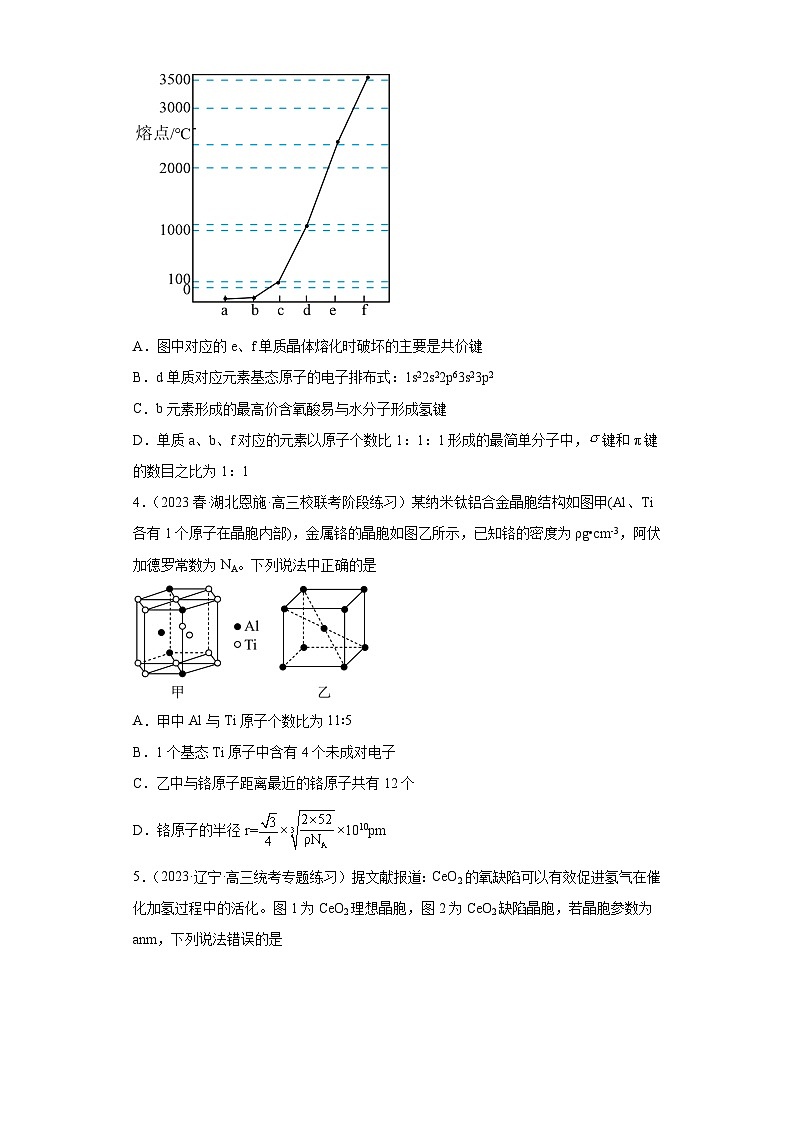 2024届高三新高考化学大一轮专题训练：晶体结构与性质第2页