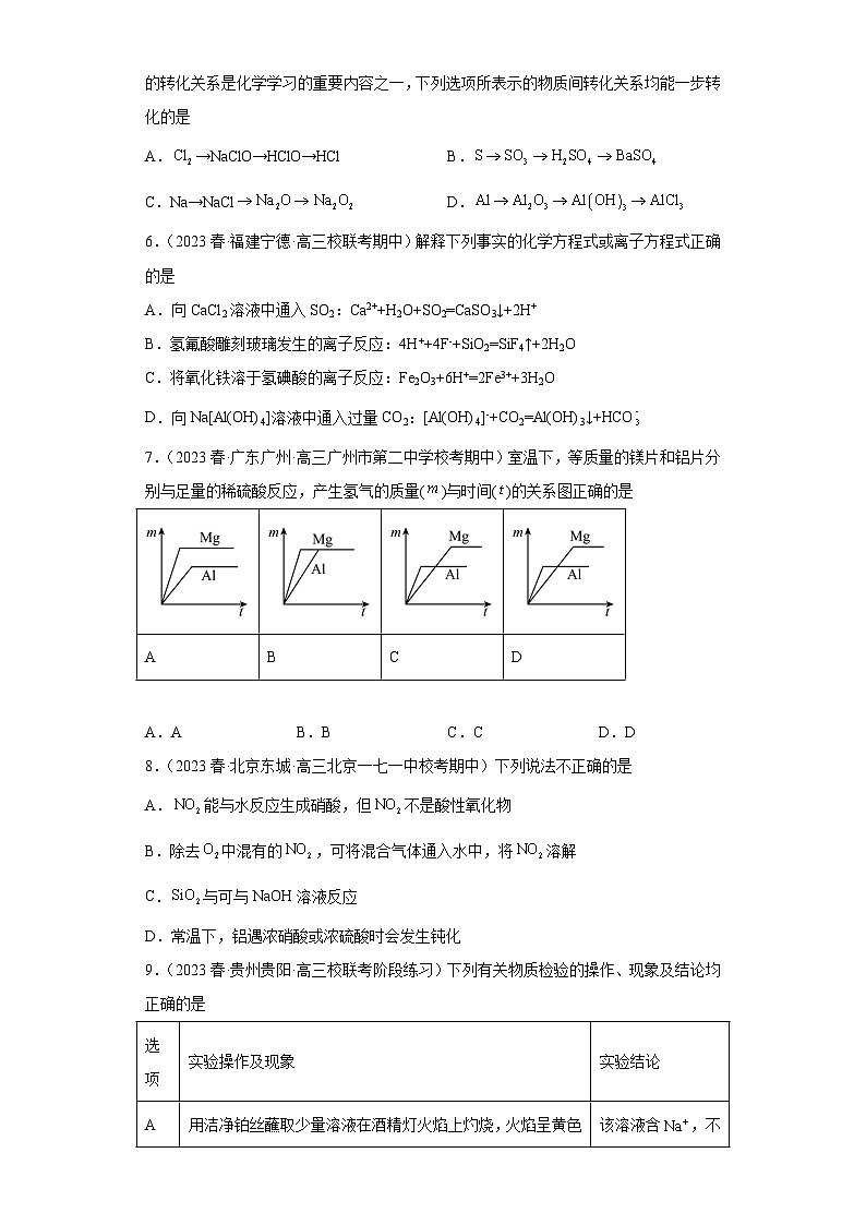 2024届高三新高考化学大一轮专题训练-铝及其化合物第2页