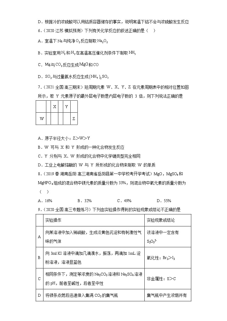 2024届高三新高考化学大一轮专题训练---镁及其化合物第2页
