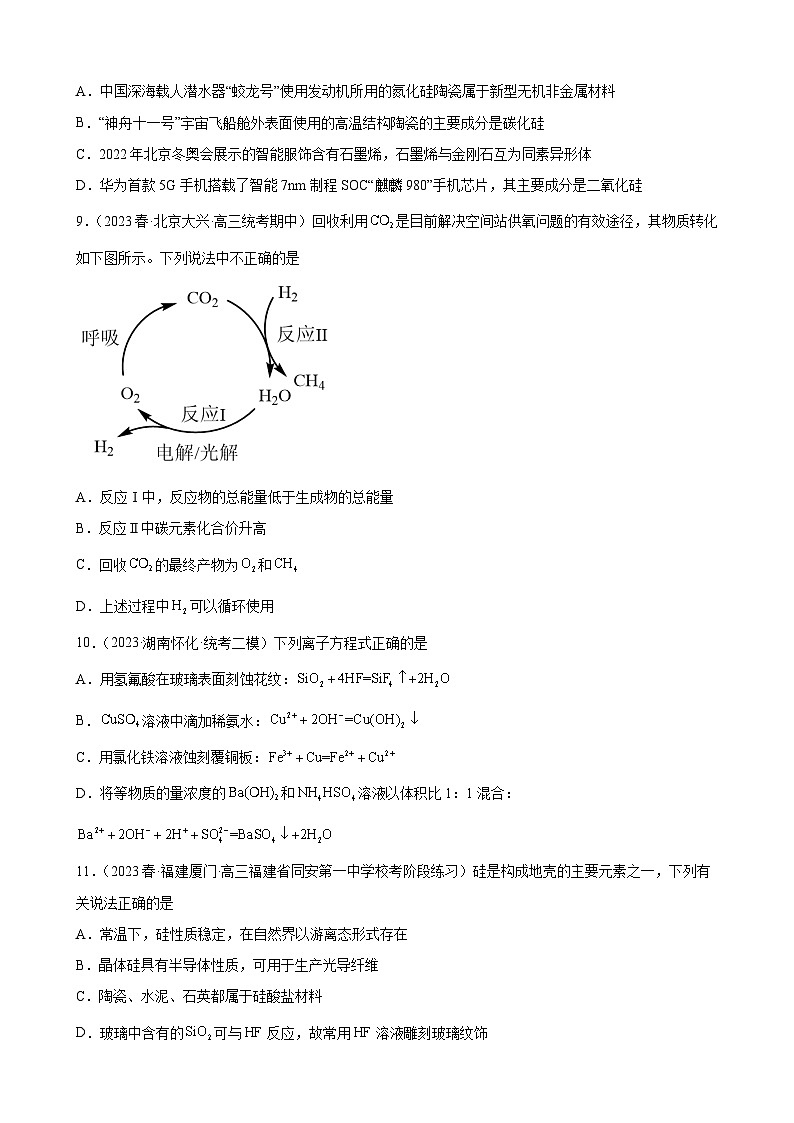 2024届高三新高考化学大一轮专题训练—碳族元素及其化合物第3页