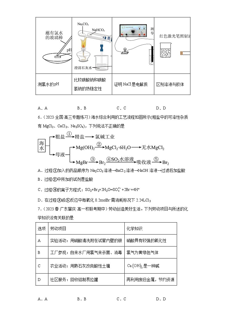 2024届高三新高考化学大一轮专题训练题-卤素及其化合物第3页