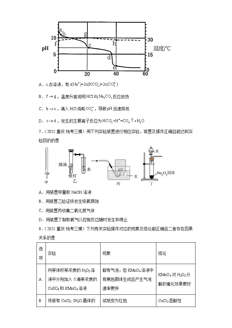重庆市高考化学三年（2021-2023）模拟题汇编-20水溶液中的离子反应和平衡（3）第3页