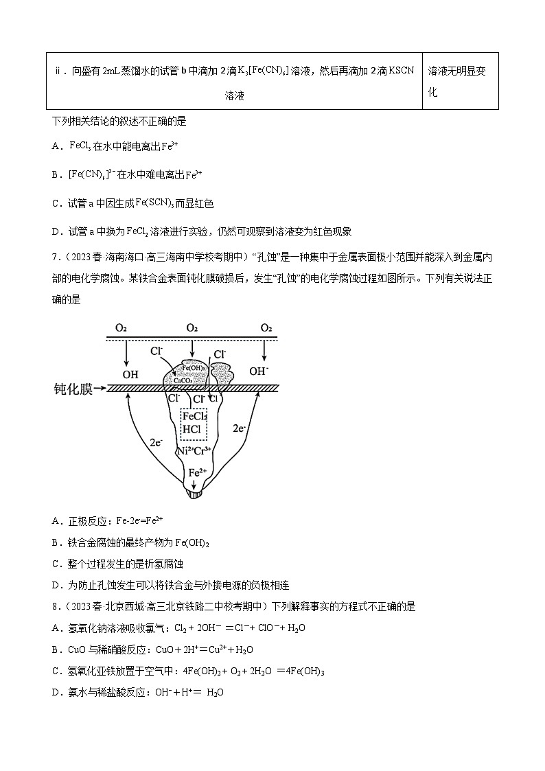 2024届高三新高考化学大一轮专题练习---铁及其化合物第2页