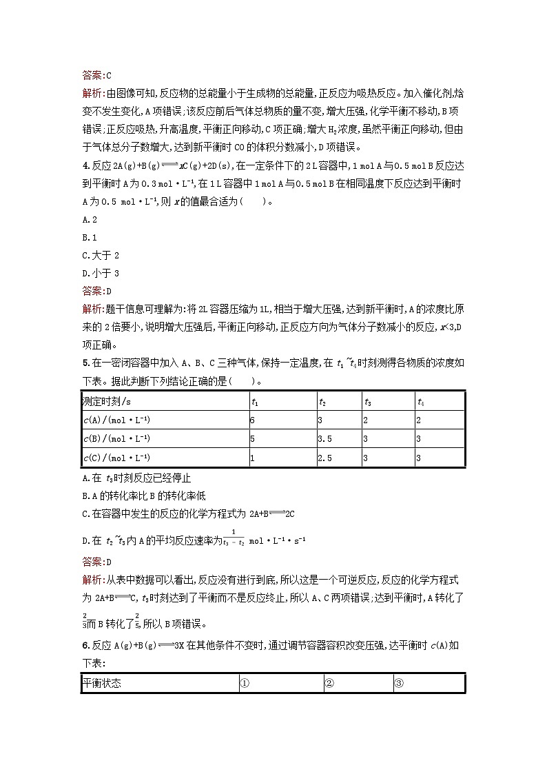 新教材2023年高中化学第二章化学反应速率与化学平衡过关检测卷B新人教版选择性必修102