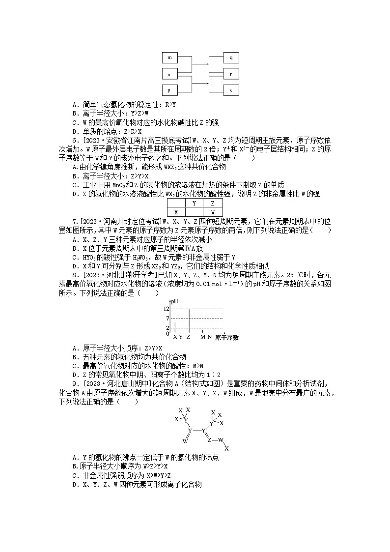 统考版2024版高考化学一轮复习微专题小练习专练25元素周期表及其应用02