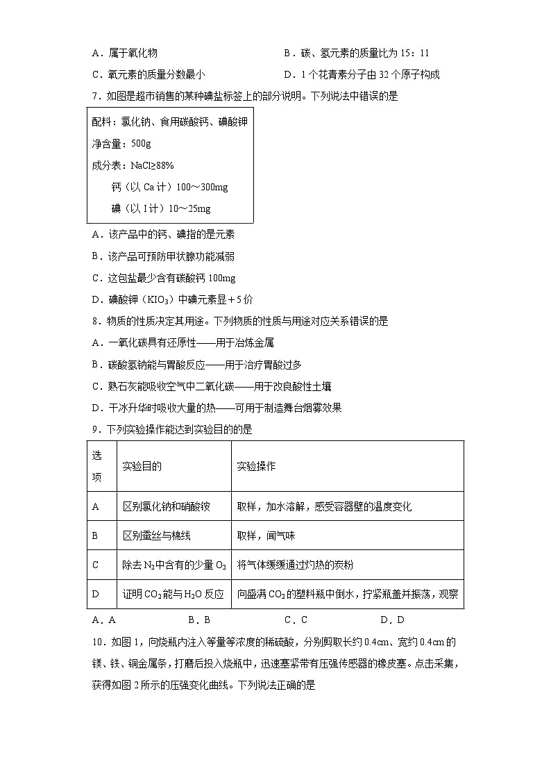 福建省泉州市第五中学台商区分校第五次模拟化学试题（含解析）02
