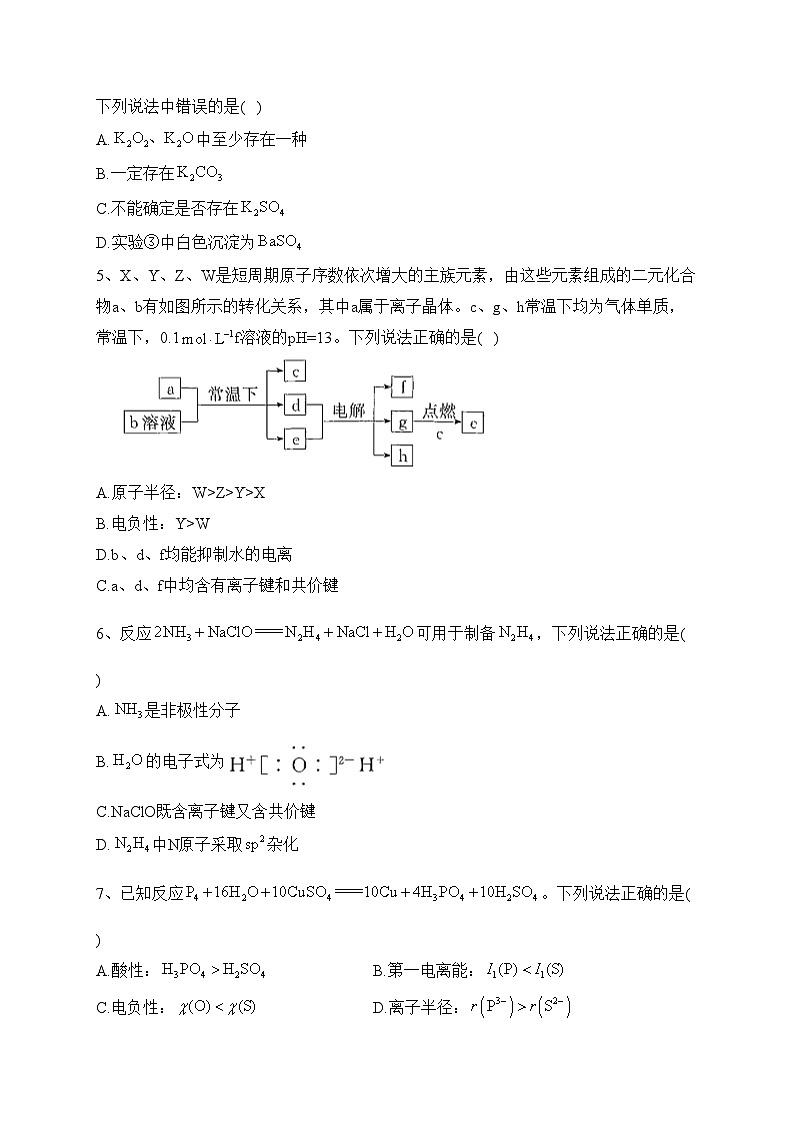 河北省2023届高三下学期猜题信息卷（一）化学试卷（含答案）第2页