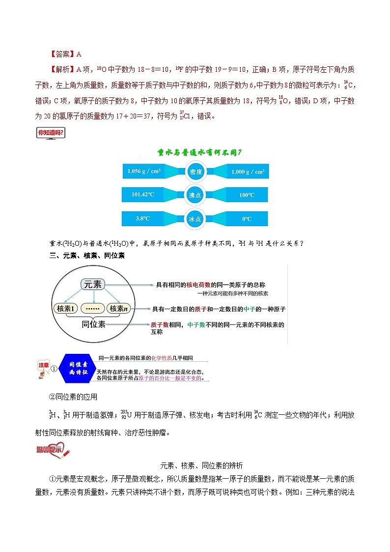 【暑假初升高】人教版化学初三（升高一）暑假预习-第16讲 原子结构与核素（解析版） 第3页