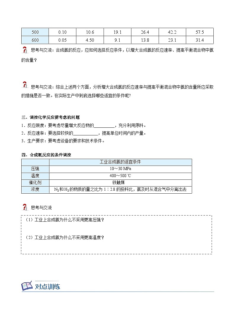 【暑假提升】人教版2019化学高一（升高二）暑假预习-（选修1）第11讲 化学反应的调控  讲学案02