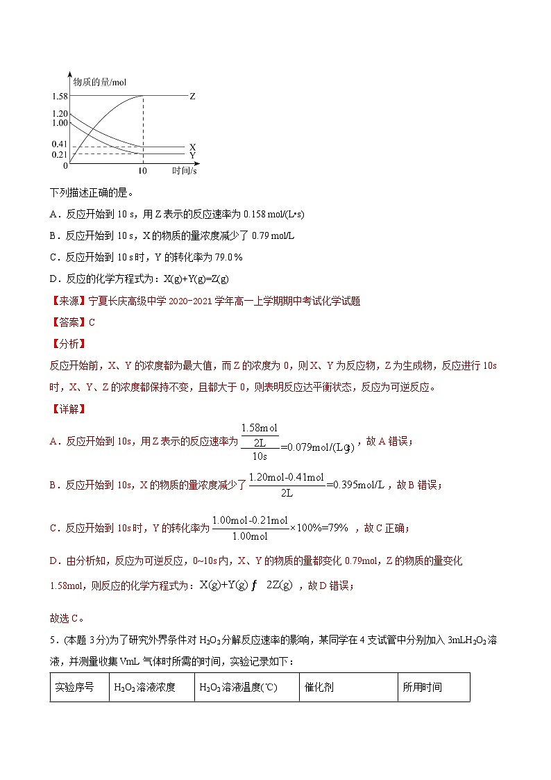 【暑假提升】人教版2019化学高一（升高二）暑假预习-（选修1）第12讲 暑假小测（2）03