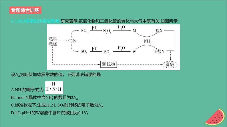 2024版高考化学一轮复习专题基础练专题二物质的量专题综合训练作业课件第8页