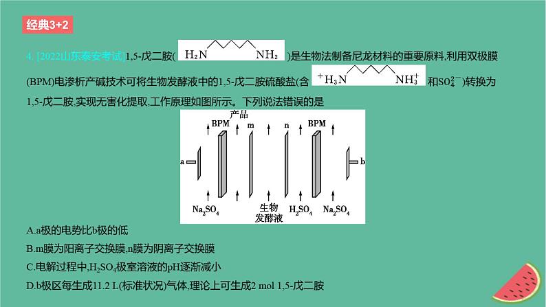 2024版高考化学一轮复习专题基础练专题九化学反应与电能考点27电解池作业课件第7页