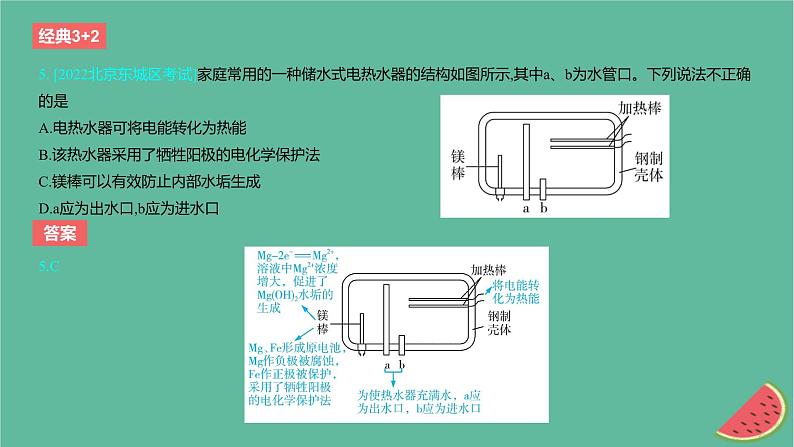 2024版高考化学一轮复习专题基础练专题九化学反应与电能考点28金属的腐蚀与防护作业课件07