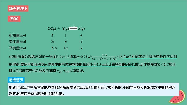 2024版高考化学一轮复习专题基础练专题七化学反应速率与化学平衡热考题型9化学反应速率与化学平衡图象分析作业课件第8页